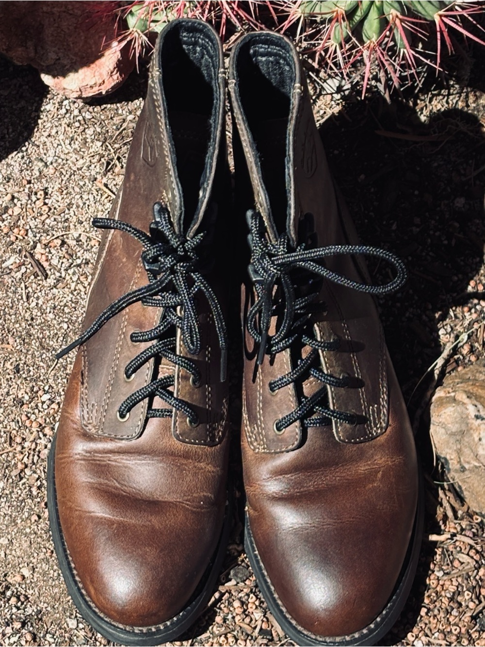 Ariat Heritage Lace Up Leather Boots Size 6 Brown